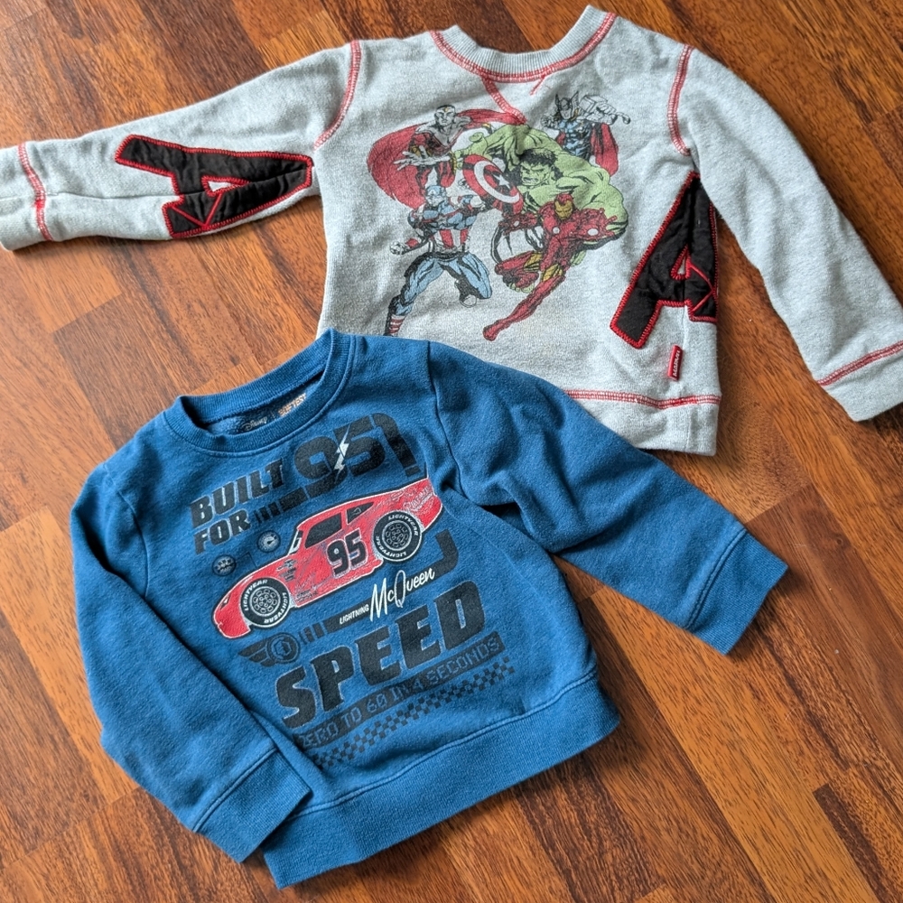 Disney Cars Lightning McQueen And Marvel Superheroes Sweatshirts